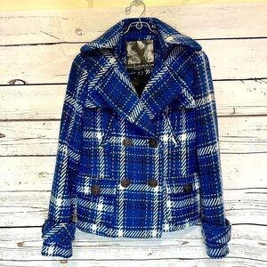 Kenzie Wool Blend Plaid Coat XS